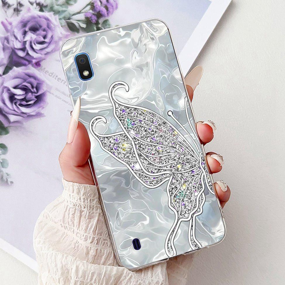 Clear For Samsung A10 Case SM-A105F Cute Fashion Flowers Painted Back Cover For Samsung Galaxy A10 Phone Case A105G A105M A105FN