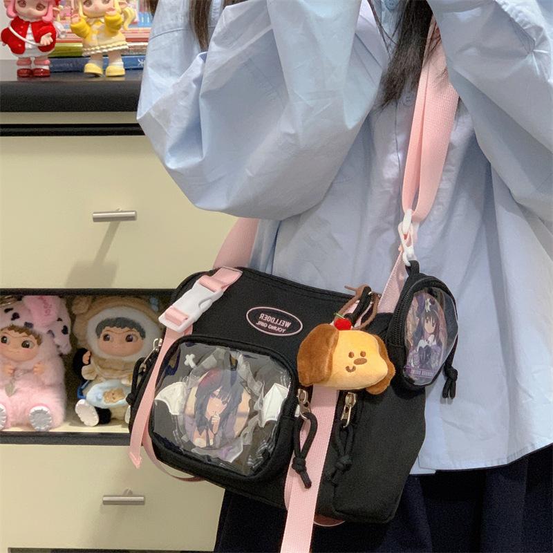 Japanese Niche Design Two-dimensional Transparent Pain Bag 10cm Baby Bag Lightweight Mobile Phone Bag Student Messenger Bag Female