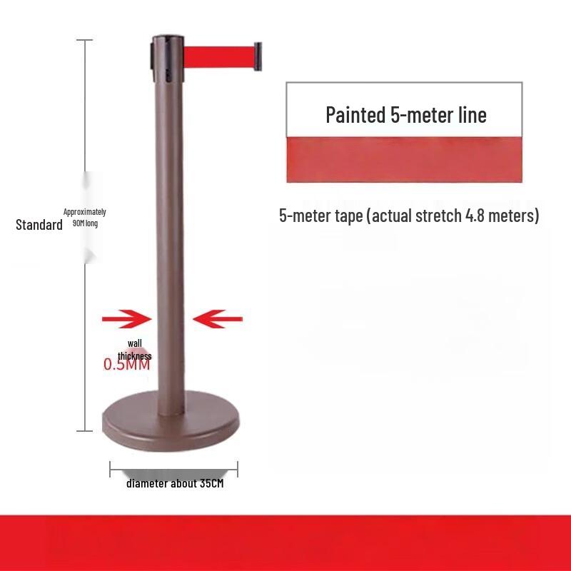 Retractable Stainless Steel Queue Stanchion with Warning Belt