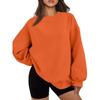 European and American Solid Color Loose Hoodie, Round Neck Top - New Autumn/Winter Style