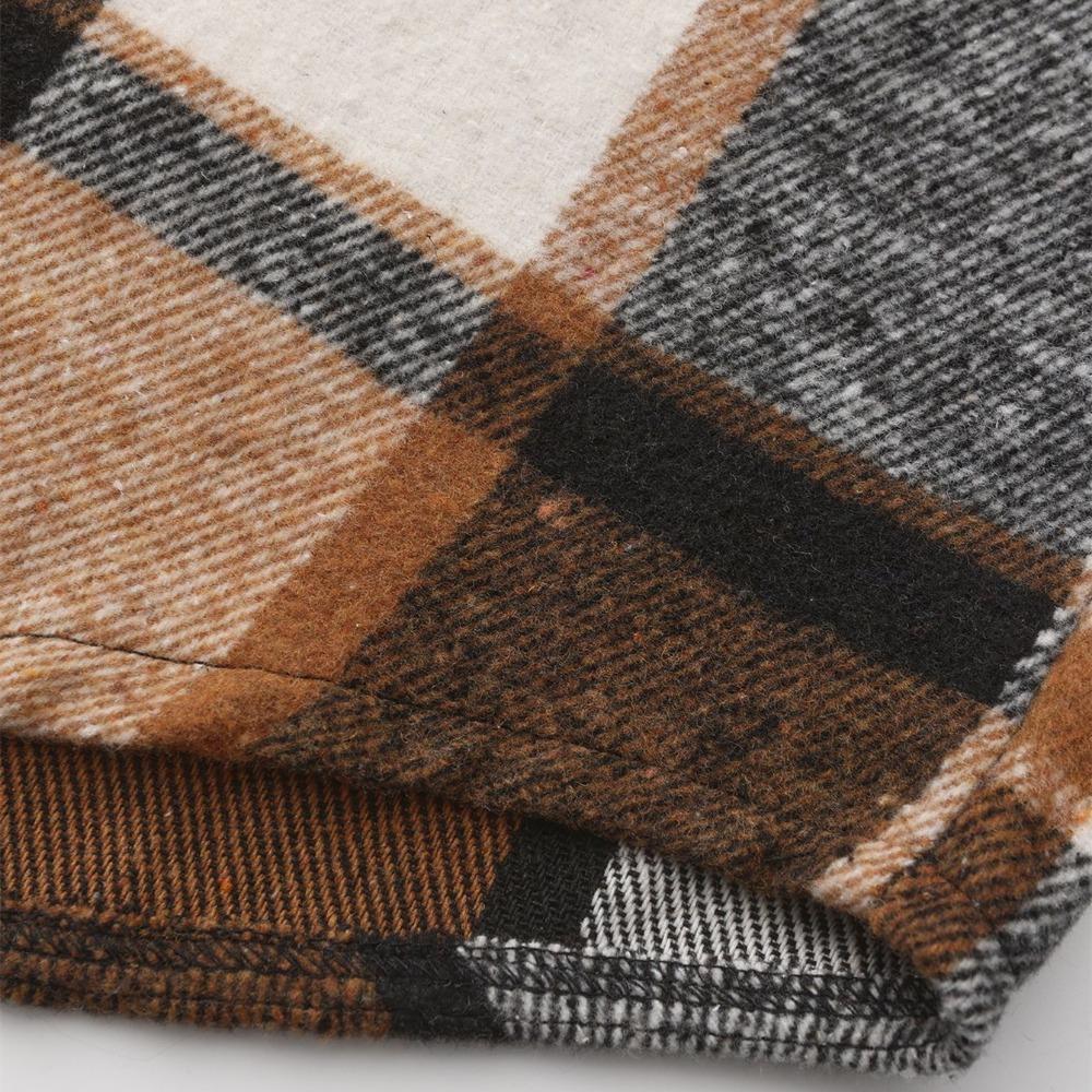 Neues Leichter Luxus Herrenhemd Koreanische Urbane Mode Retro Langarm Tasche Strickjacke Tops Hohe Qualität Verdicktes Karo Bluse S-2XL