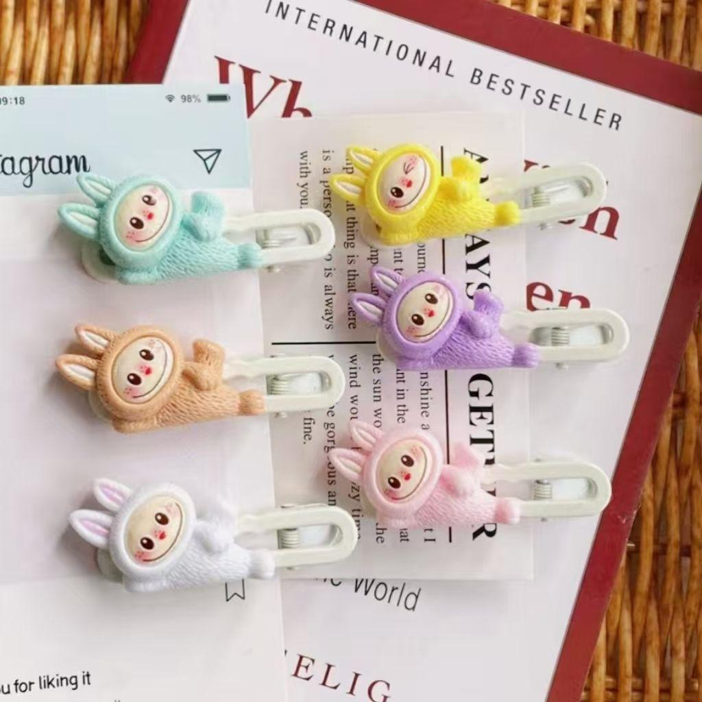 

Милая заколка для волос Лабубу Высокая красота Заколка для волос Девушка Боковой пробор Мультяшная заколка Лабубу Студенческая заколка 6 pieces each