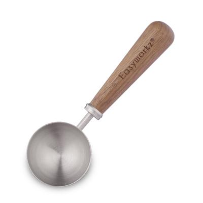 Easyworkz Retro Nerezová kávová lyžička s rukoväťou z čierneho orecha, 10g - Odmerná lyžička