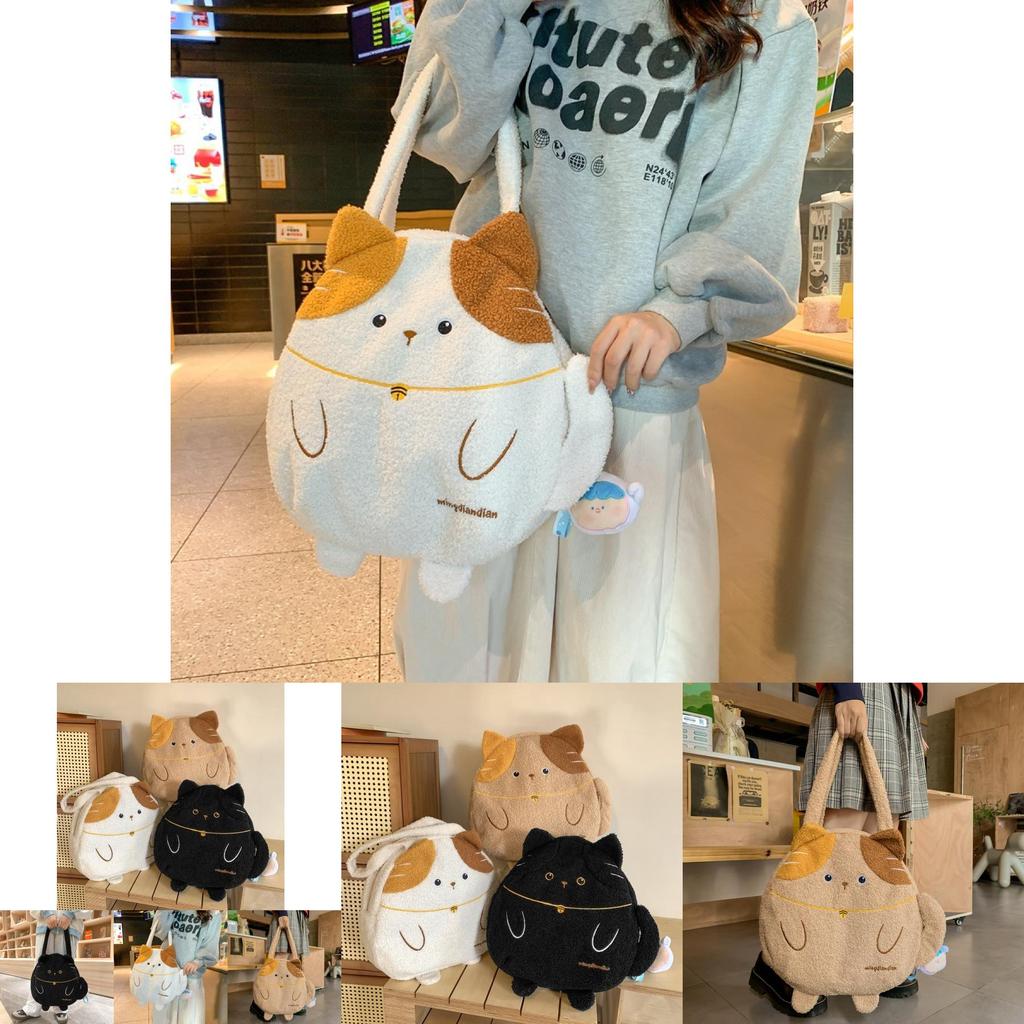Charming Cartoon Plush Shoulder Bag For Teens Super Lightweight Large Capacity