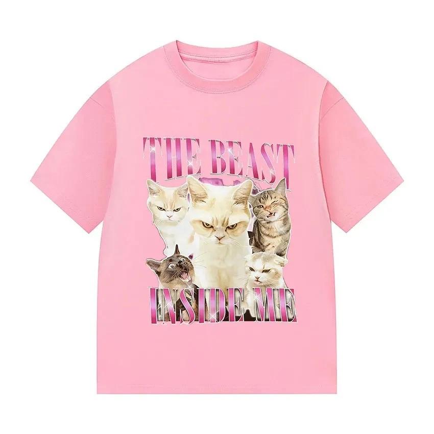 

Beast Gifts Unique and Fun Cat Emoji TShirt Retro Harajuku Style Casual ShortSleeved TShirt Women Clothing Personality Y2K S