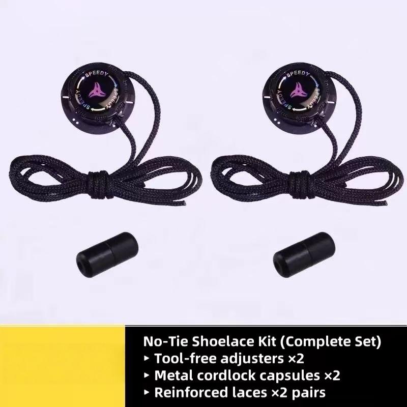 

6pcs Set/1 Pair Boomerang Style No-Tie Shoe Locks, Quick-Adjust Rotating Buckles for Running/Hiking Shoes чёрный