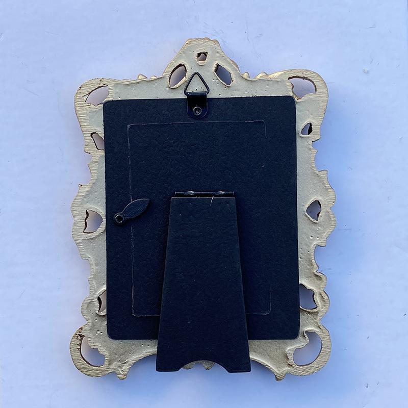 1 Peça Porta-Retrato Estilo Retro Francês Resina Esculpida Porta-Retrato de Casamento Decoração para Pendurar na Parede Decoração de Casa