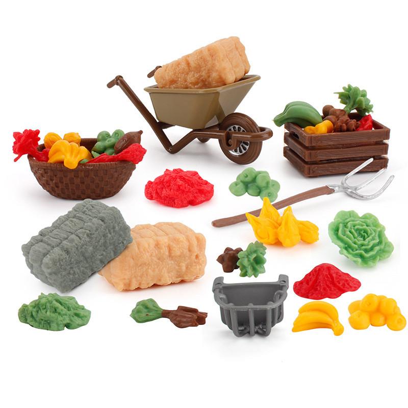 Simulation Baumstruktur Stapel Bauernhofwerkzeuge Gemüse Obst Karren Modell Ornament Für Pädagogisches Spiel Und Kreative Dekoration