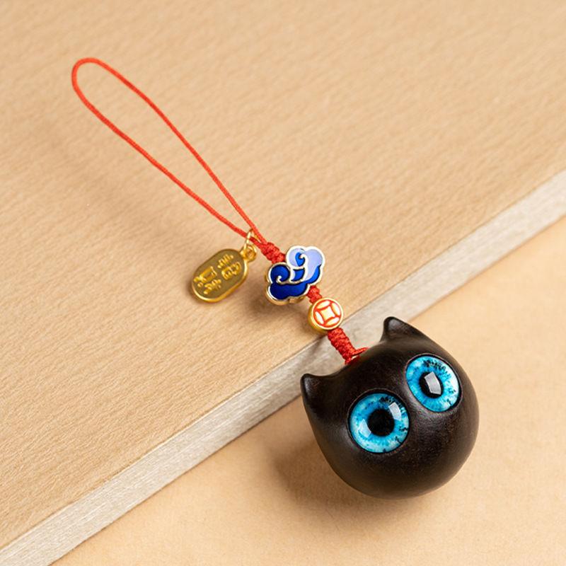 1Pc Wooden Cat Keychain Anime Cute Mobile Phone Chain Car Wooden Pendant Personality Creative Cute Keychain Accessories