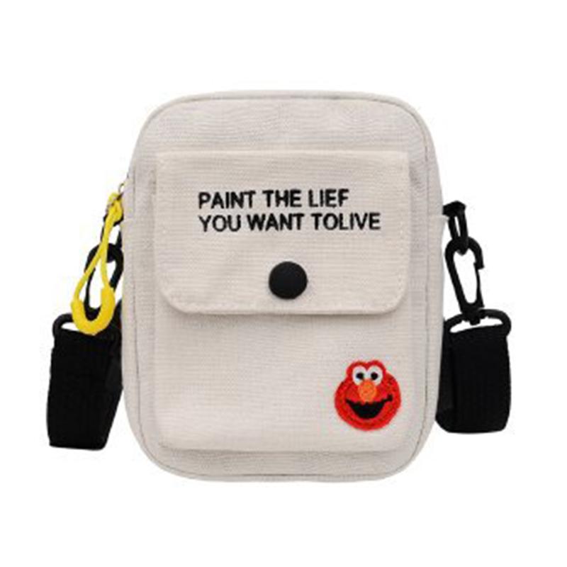 

Ins Trendy Fashion Shoulder Messenger Bag Men And Women Simple Fresh Canvas Bag Casual Cute Mini Mobile Phone Satchel 14*6*17cm