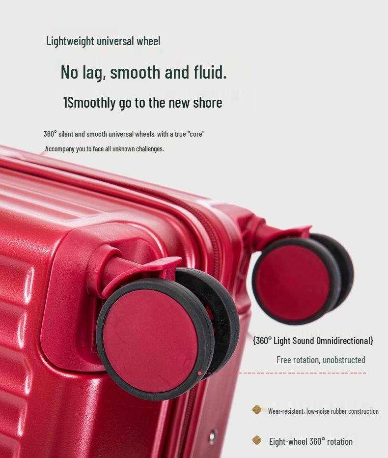 Red Wedding Dowry Suitcase: New Trolley Case for Brides & Grooms, with Password Lock and Leather Finish.