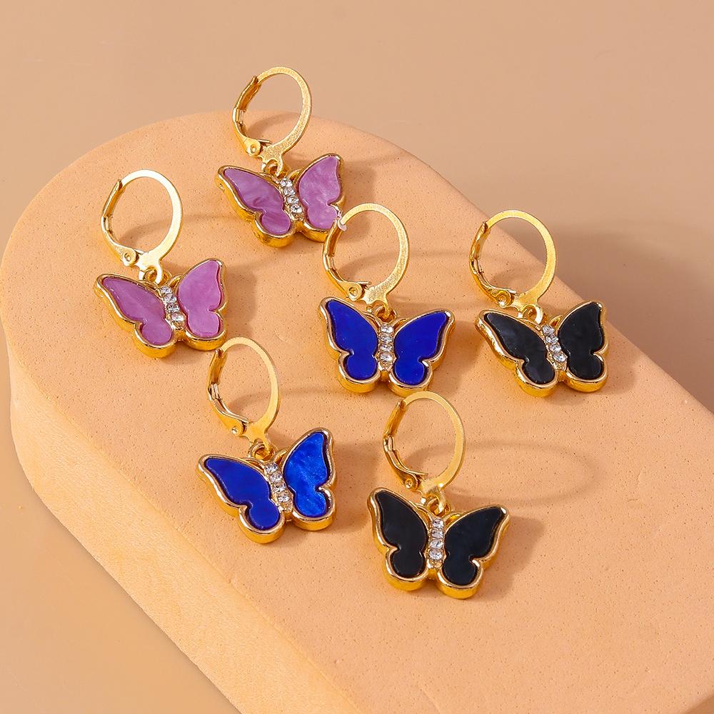 3pairs Cute Butterfly Earrings for Women Girls Dangle Earrings Party Jewelry Gifts