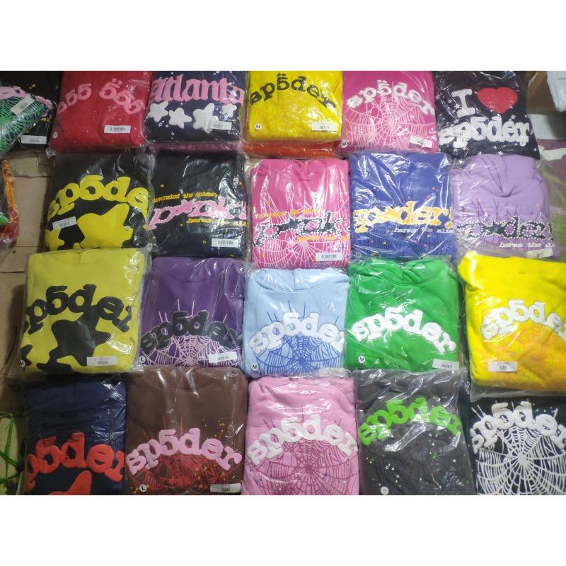 Heavy fleece foam print spider web hoodie sports casual sweater sweatpants set