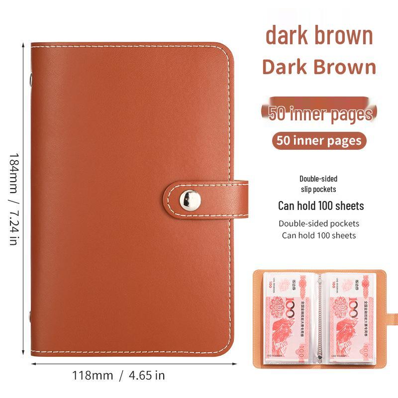 Międzynarodowy album oszczędnościowy na gotówkę A6: Księga do przechowywania banknotów o dużej pojemności i księga rachunkowa