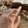 Exquisite Shell Finger Ring Surprise Open-and-close Ring Trendy Artificial Pearl Ring  Hipster