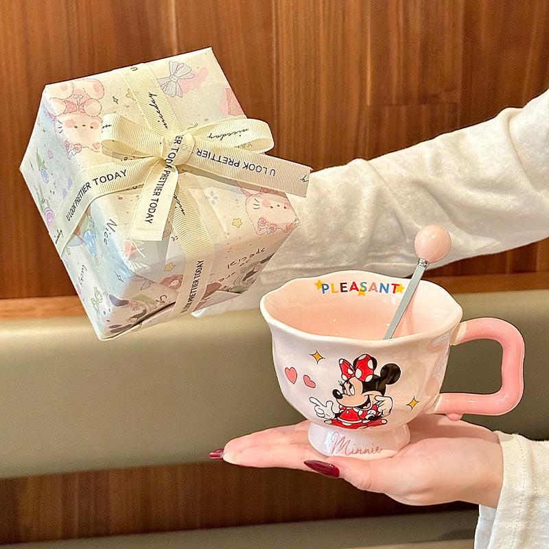 Genuine high-value children's water cup cute ceramic mug dormitory office coffee mug for girl's birthday gift