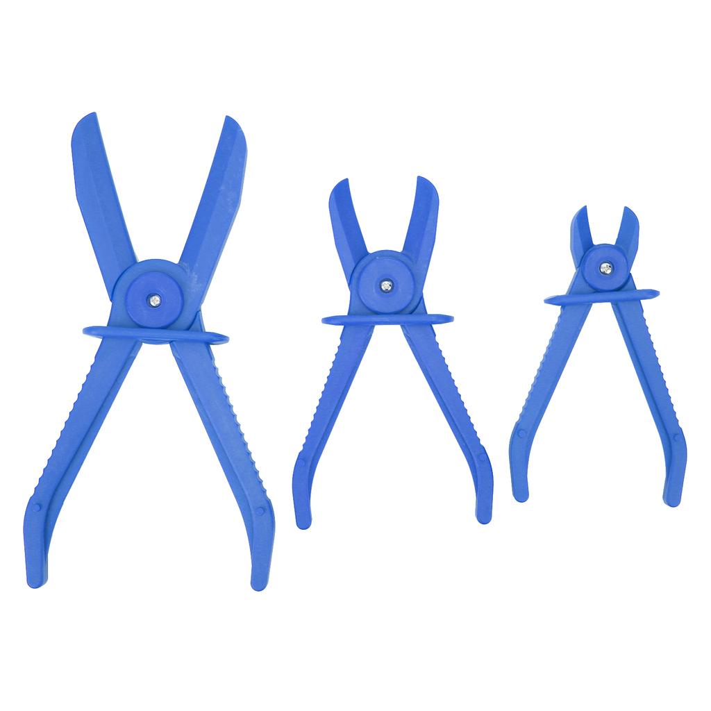 3 Pezzi Pinze Tagliatubi in Plastica con Manico Antiscivolo(blu )