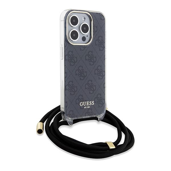 Guess Guhcp15Xhc4Sek Iphone 15 Pro Max 6.7 Czarny/Black Hardcase Crossbody Cord 4G Print