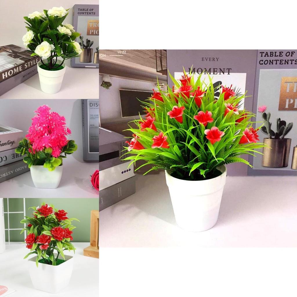 Artificial Rose Scented Flower Plant With Pot For Home Decor And Gift Ideas