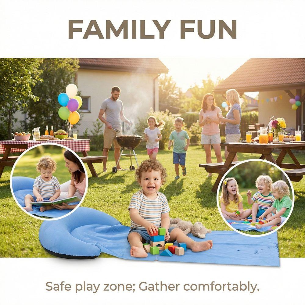 PVC Inflatable Beach Mat Moisture Proof Foldable Beach Sleeping Mat Portable Design Convenient Camping Lounger Travel