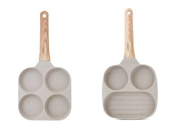Three-in-One Non-stick Maifan Stone Breakfast Pan for Eggs & Burgers