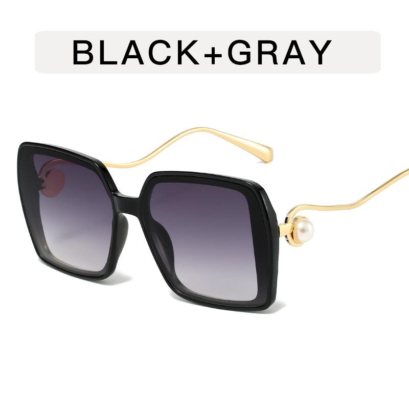 Square Shape Sunglasses for Women Pearl Decoration Big Size Women's Sun Glasses Travelling Driving Sunglass Women