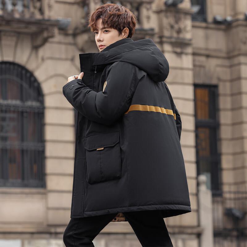 Men s Mid-Length Hooded Down Jacket 2XL