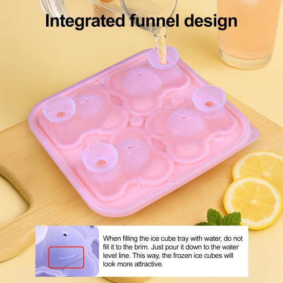 

Koala Shape Ice Cube Tray 4-Cavity Silicone Chocolate Cake Mold BPA-Free Koala Ice Cube Maker for Cocktails Drinks сірий