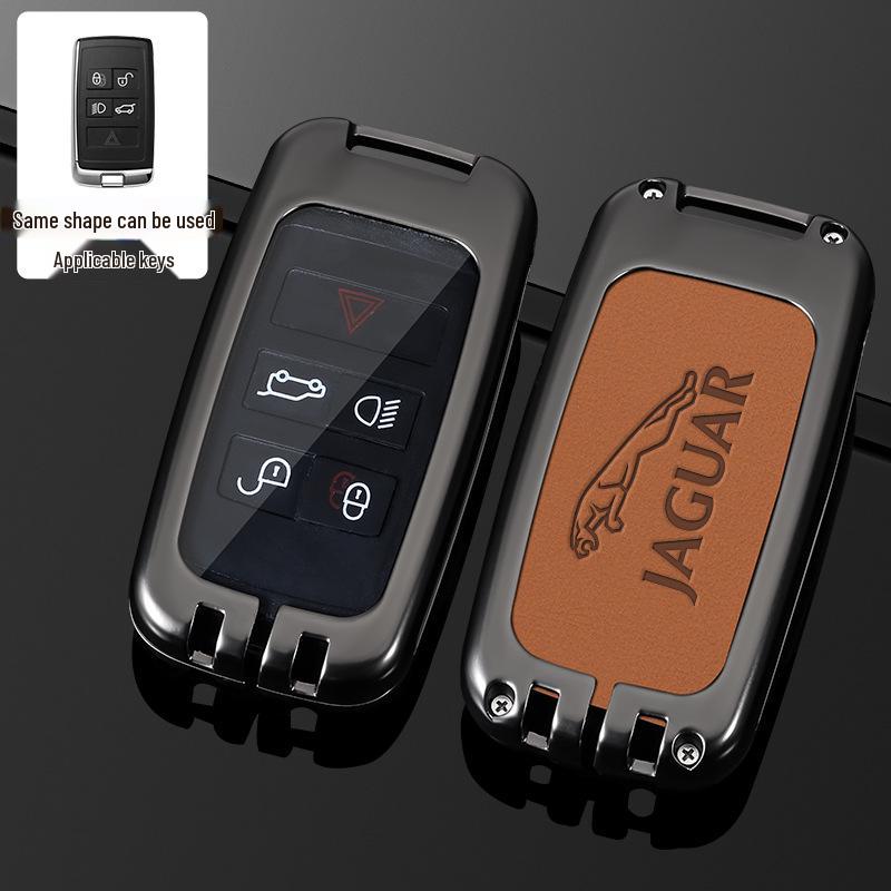 Jaguar XFL/XEL/XJL/F-Pace/F-Type Key Case with Buckle - Premium Car Key Remote Holder