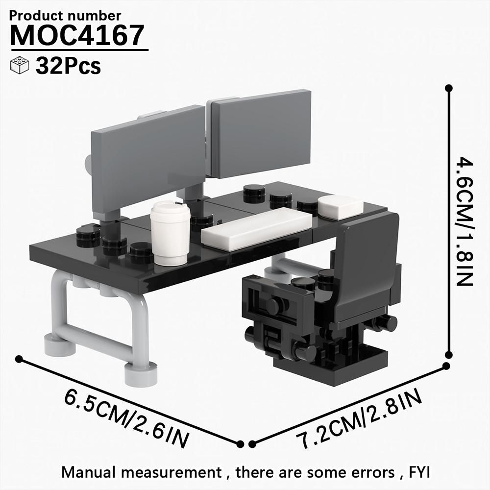 

MOC City Series Home Desk Compatible Gaming Tables Building Block Friend Gift Education Toys For Children Adult Assembled Bricks