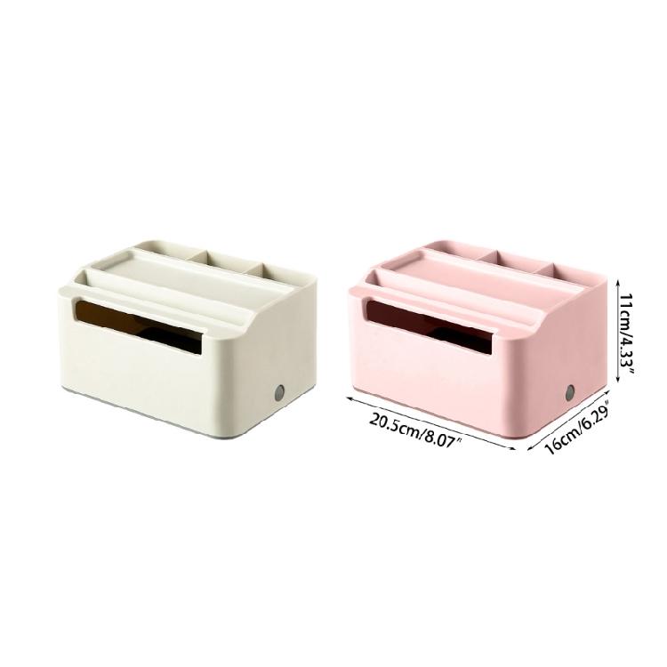 Tissue Box Holder with Storage Multi-function Remote Control Desk Storage Box