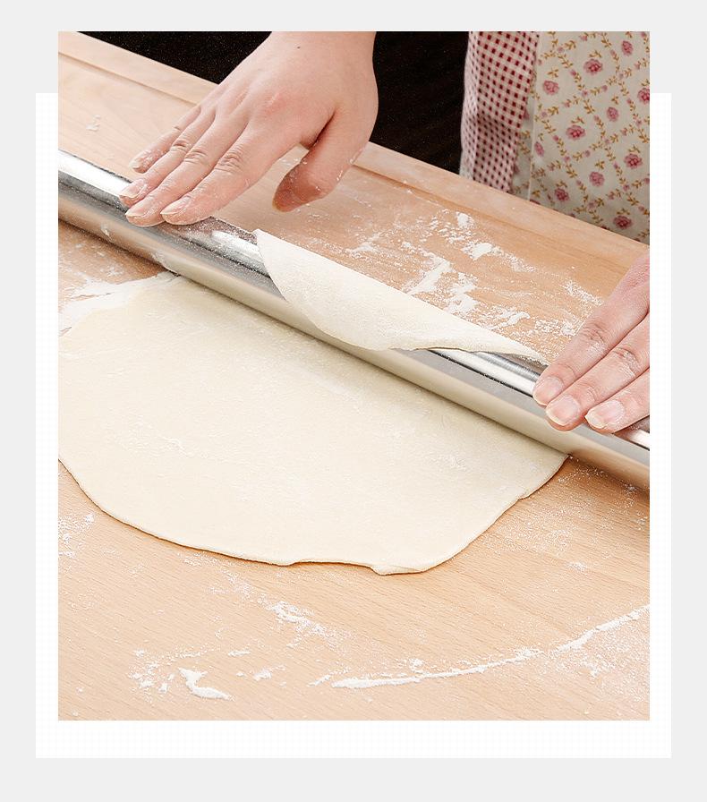 Lanno 304 Stainless Steel Non-Stick Rolling Pin for Dumplings and Noodles
