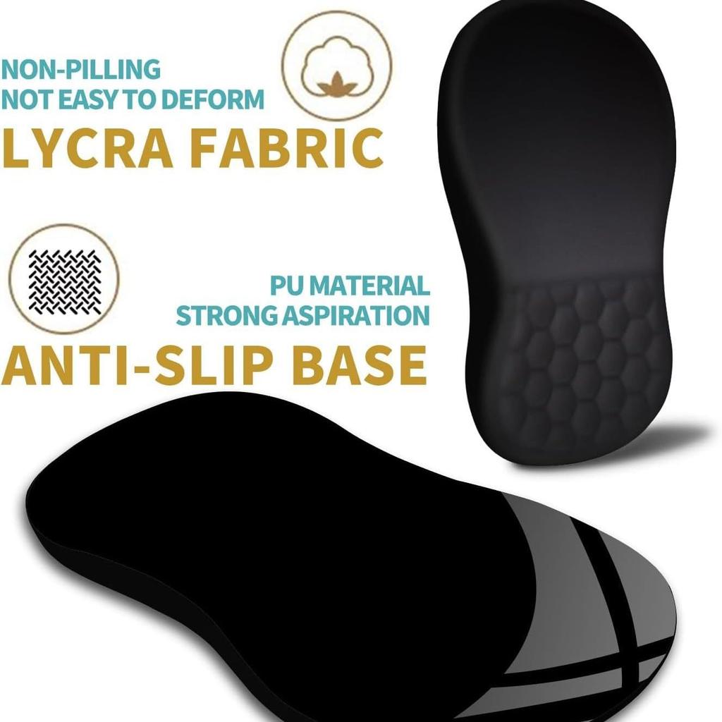 Ergonomisches Memory-Schaum-Mauspad mit Handgelenkstütze, Massage-Gel-Pad, rutschfester PU-Boden zur Linderung von Handgelenkschmerzen, Schwarz