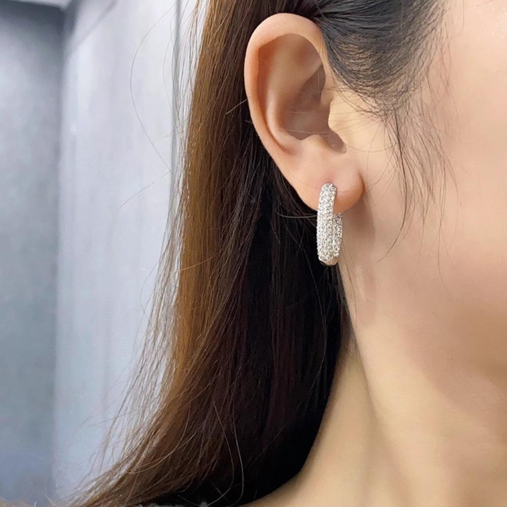 Elegant Diamond Ear Cuff Luxury Rhinestone Hoop Earrings Women Fashion Earrings