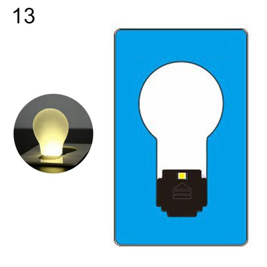 Bærbar Ultra-tynn Mini LED lommebok lomme Kredittkortstørrelse Lampe Nattlys