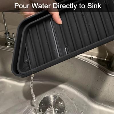 Silicone Refrigerator Drip Tray Reusable Kitchen Fridge Mat Anti Splash Overflow Drainage Catcher for Water Spills