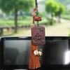 Rosewood & Peach Wood Car Pendant with Buddha/Guanyin Plaque - High-End Tassel Car Decoration