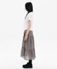 Hanahi Front Shirred Tiered Skirt Gray