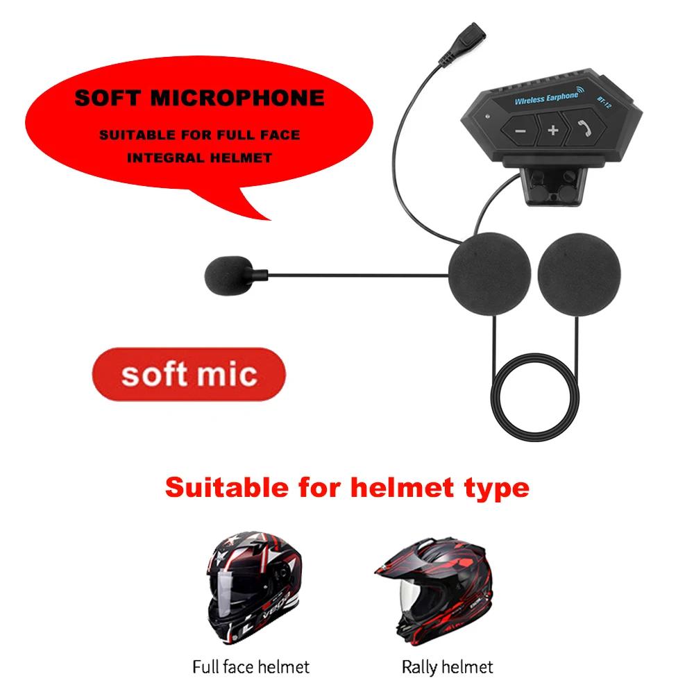 KEBEDUMEI BT Motorcycle Helmet Headset Wireless Handsfree Stereo Music Player Speaker Headphone Support Automatic Motocross