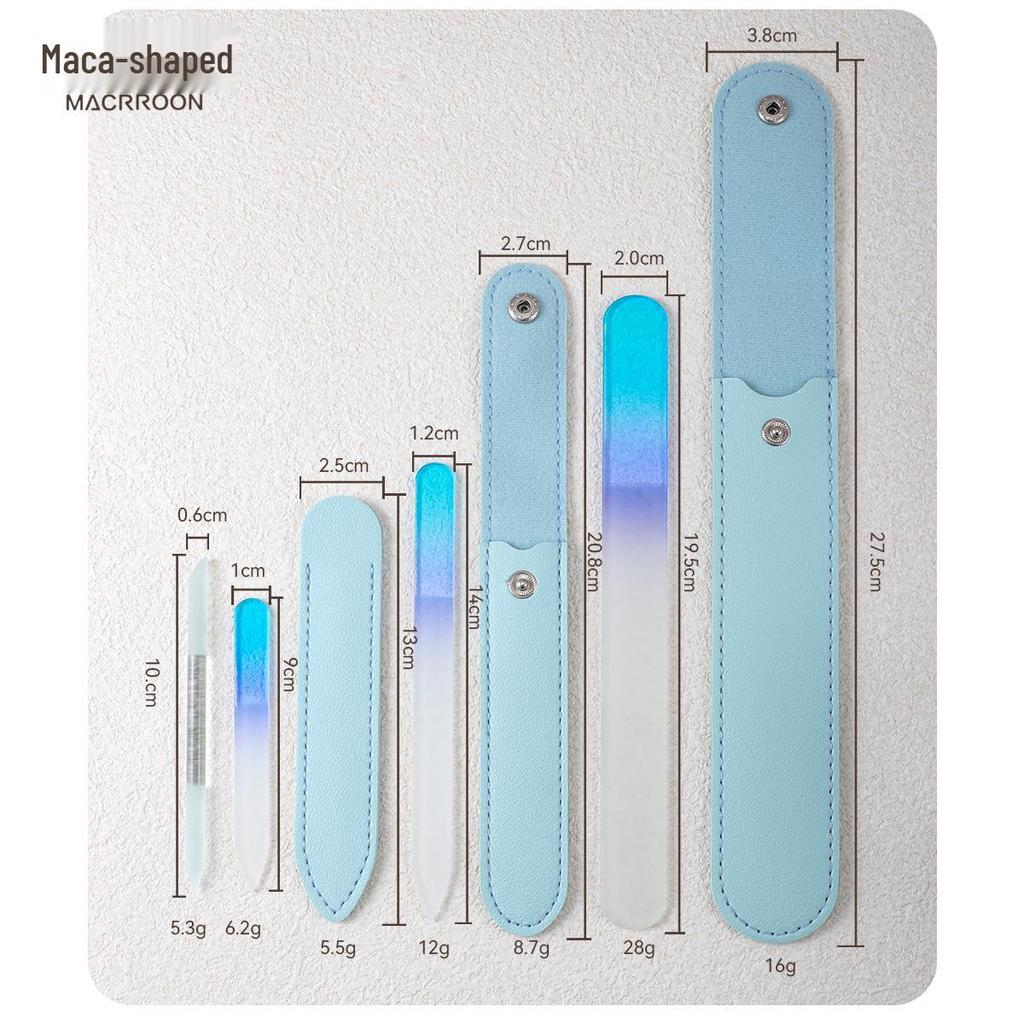 Lime à ongles et tampon double face en cristal bleu nano - Outil de manucure à grain fin