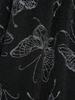 Rosegal Plus Size Silver Stamping Glitter Butterfly Printed Crossover A Line Cami Dress with Chiffon Textured Cape Cloak