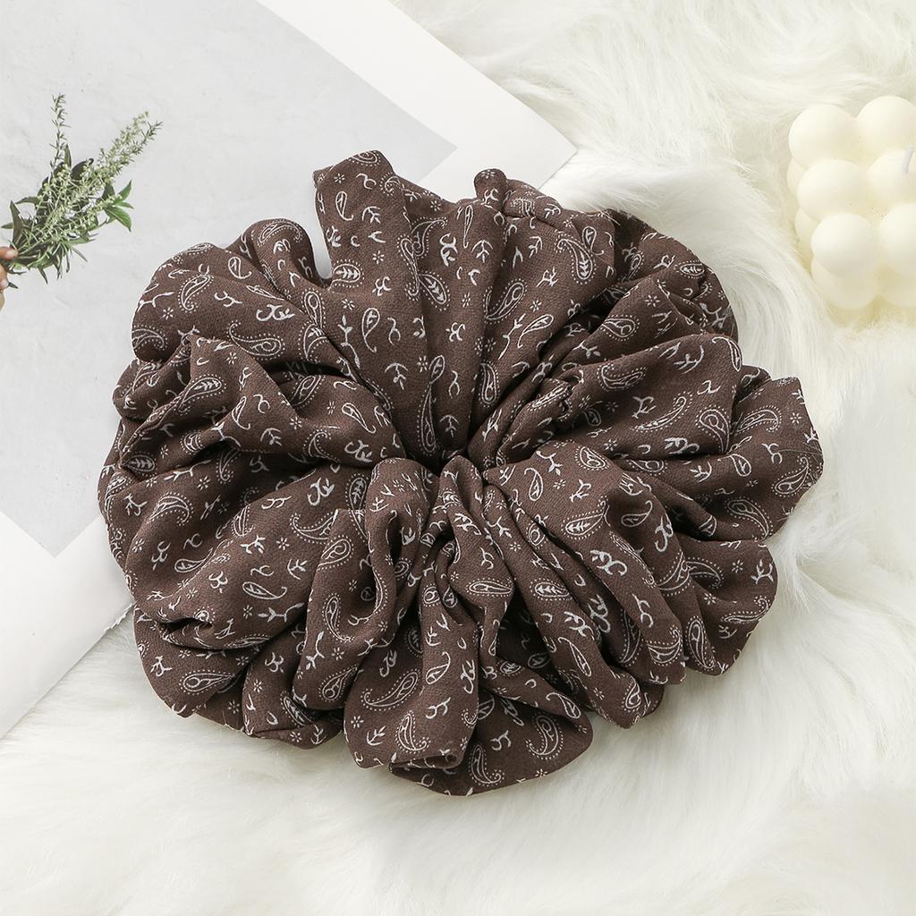Fashion Muslim Printed Scrunchy Large Premium Oversize Hair Band Malaysia Chiffon Big Size Muslim Hijab Scrunchies