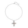 Punk Style Cross Pendant Necklace with Personalized Diamond and Alloy Design