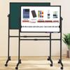 Mobile Double-Sided Magnetic Whiteboard and Chalkboard
