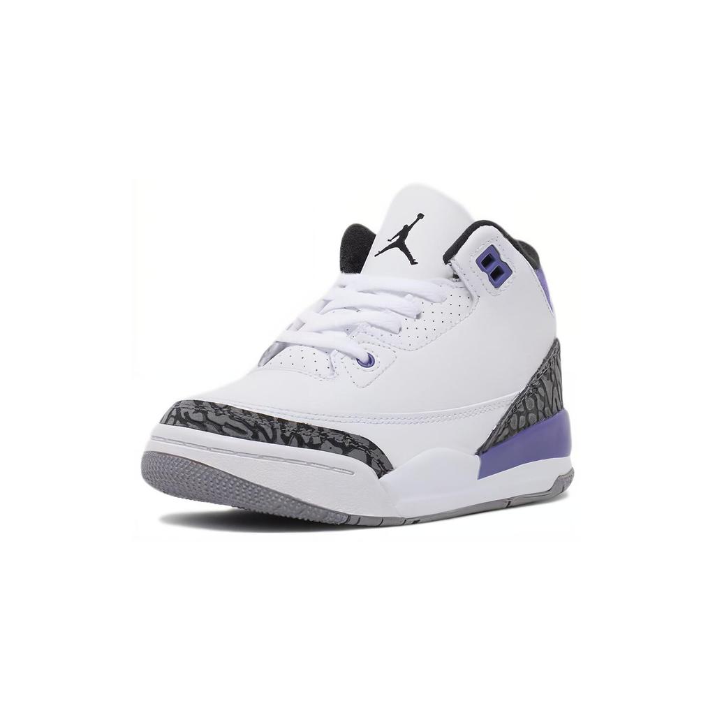 Jordan 3 Retro Kids White Purple Cement Grey DM0966-105
