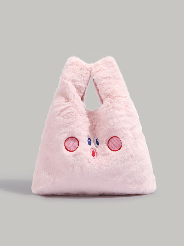 

Niche embroidery plush cute cartoon soft girl handbag 2025 new versatile girl handbag makeup bag girl рожевий