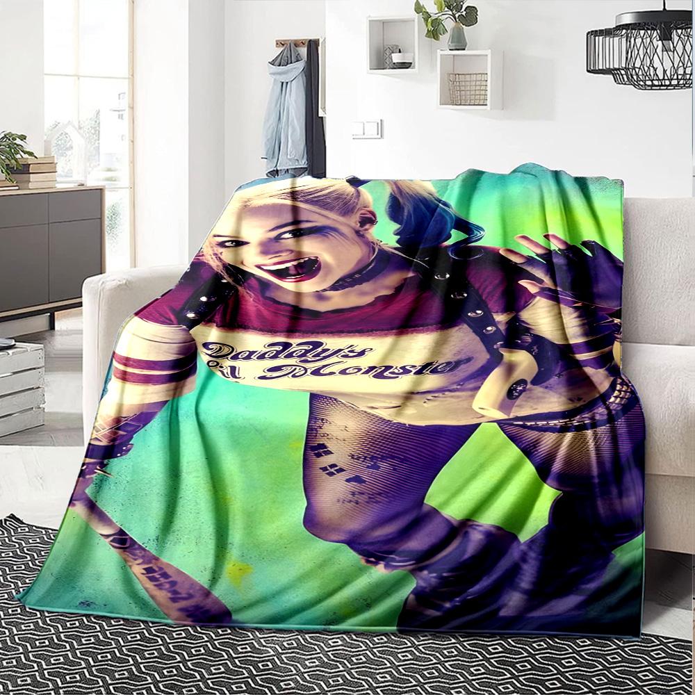 Dc Character Joker Harley Quinn Blanket Ultra-Soft Suitable for Picnics Office Chair Bedding Four Seasons Multipurpose Modern