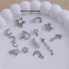 LZ Light Luxury 24 Alloy Flash Color Nail Art Rhinestone Star Design DIY Press-On Nail Accessories