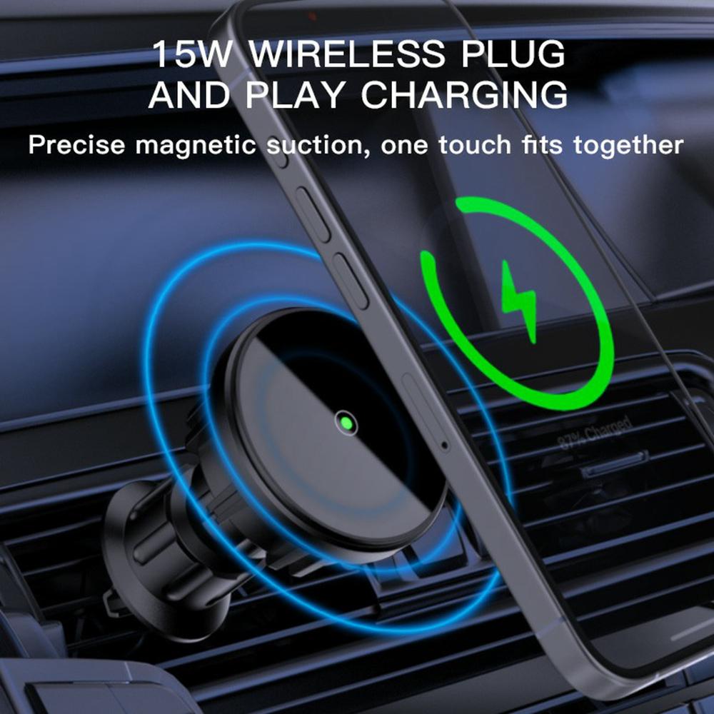 15W Magnetische Auto Kabellose Ladegerungshalterung Für Telefon Schnellladung Autohalter (CE-zertifiziert)