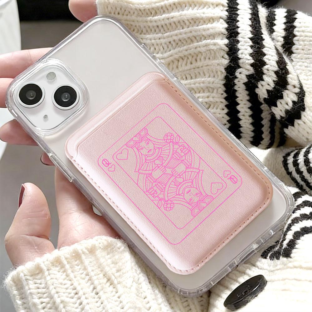 Poker Pattern For Magsafe wallet Magnetic Card holder Phone Case For iPhone 16 13 16 15 12 14 17 Pro Max Case 16E 15 Plus Cover